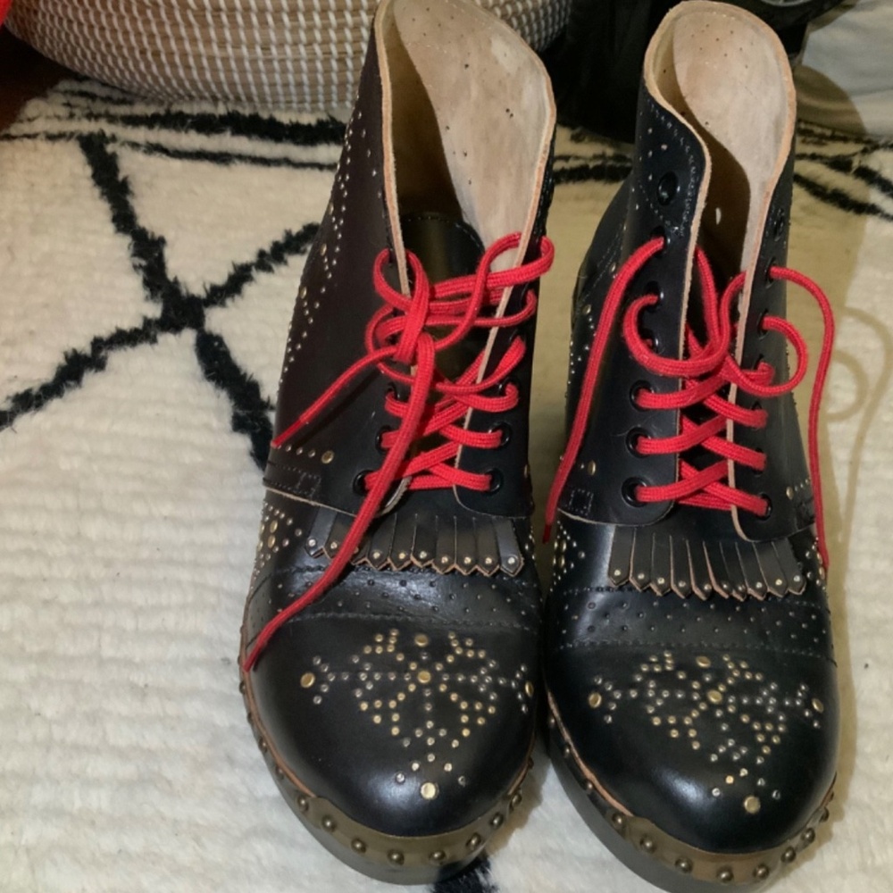 NEW Burberry Antrim Studded Leather Heeled Clog Ankle Boots Size 40 Italy